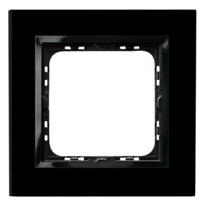 Ramka pojedyncza Prestige Czarne Szkło 4mm R-1YGC/32/25 Impresja OSPEL 1-pojedyncza szklana czarna