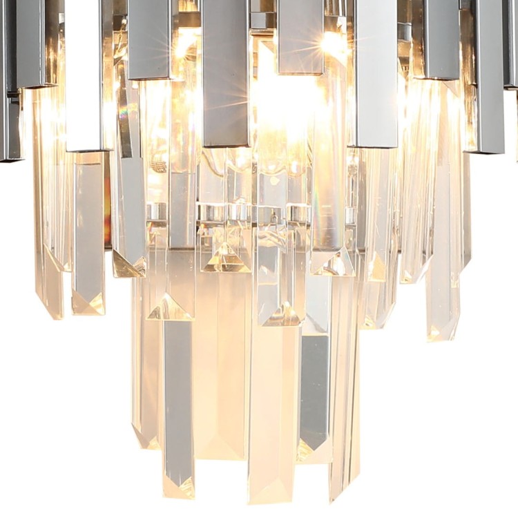 Lampa ścienna Kinkiet ASPEN CHROME 2xE14 ML5995 Milagro 2x E14 nowoczesna oprawa oświetleniowa okrągła kryształy kryształ szkło chrom podwójny Inspiracje Premium