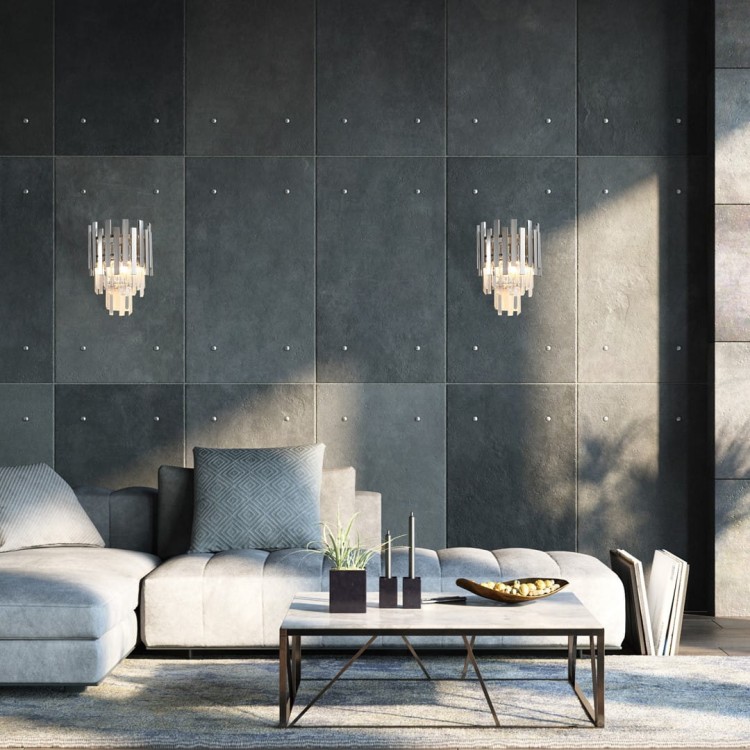 Lampa ścienna Kinkiet ASPEN CHROME 2xE14 ML5995 Milagro 2x E14 nowoczesna oprawa oświetleniowa okrągła kryształy kryształ szkło chrom podwójny Inspiracje Premium