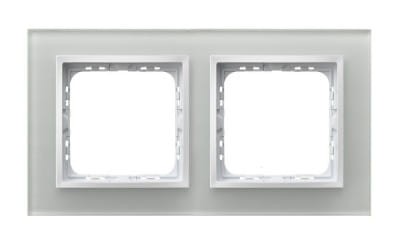 Ramka podwójna Prestige Białe Szkło 4mm R-2YGC/31/00 Impresja OSPEL 2-podwójna szklana biała
