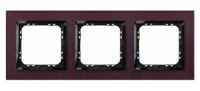 Ramka potrójna Prestige Śliwka Szkło 4mm R-3YGC/61/25 Impresja OSPEL 3-potrójna szklana śliwkowa