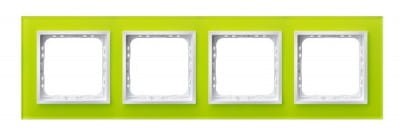 Ramka poczwórna Prestige Limonka Szkło 4mm R-4YGC/60/00 Impresja OSPEL 4-poczwórna szklana limonkowa