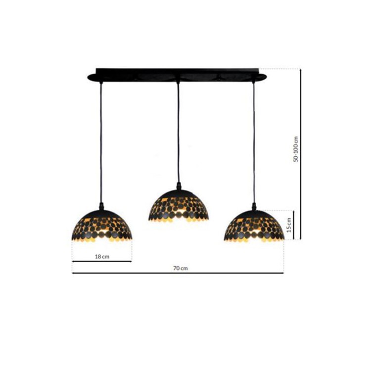 Lampa wisząca LISA BLACK 3xE27 ML6136 Milagro