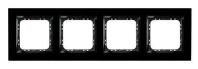 Ramka poczwórna Prestige Czarne Szkło 4mm R-4YGC/32/25 Impresja OSPEL 4-poczwórna szklana czarna