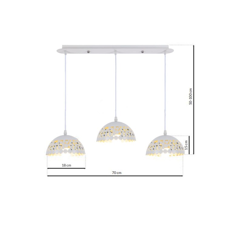 Lampa wisząca LISA WHITE 3xE27 ML6139 Milagro