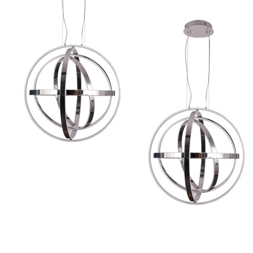 Lampa sufitowa wisząca fale Industrialna Loft COPERNICUS CHROME 260W LED ML6149 Milagro 3000K 85cm nowoczesna oprawa oświetleniowa wyginana metal żyrandol chrom zwis Inspiracje Premium