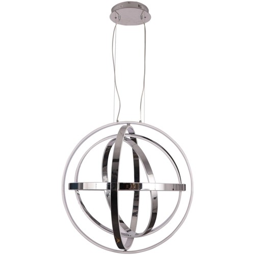 Lampa sufitowa wisząca fale Industrialna Loft COPERNICUS CHROME 260W LED ML6149 Milagro 3000K 85cm nowoczesna oprawa oświetleniowa wyginana metal żyrandol chrom zwis Inspiracje Premium