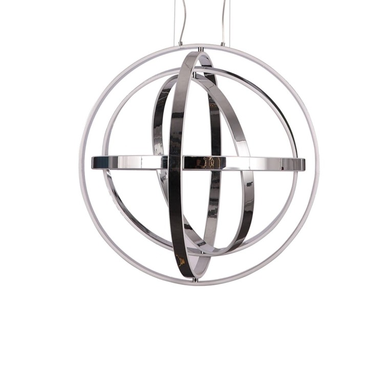 Lampa sufitowa wisząca fale Industrialna Loft COPERNICUS CHROME 260W LED ML6149 Milagro 3000K 85cm nowoczesna oprawa oświetleniowa wyginana metal żyrandol chrom zwis Inspiracje Premium