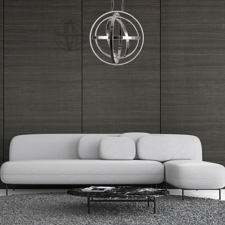 Lampa sufitowa wisząca fale Industrialna Loft COPERNICUS CHROME 260W LED ML6149 Milagro 3000K 85cm nowoczesna oprawa oświetleniowa wyginana metal żyrandol chrom zwis Inspiracje Premium
