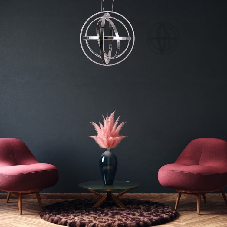 Lampa sufitowa wisząca fale Industrialna Loft COPERNICUS CHROME 260W LED ML6149 Milagro 3000K 85cm nowoczesna oprawa oświetleniowa wyginana metal żyrandol chrom zwis Inspiracje Premium