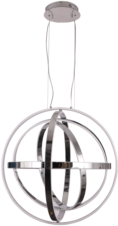 Lampa sufitowa wisząca fale Industrialna Loft COPERNICUS CHROME 260W LED ML6149 Milagro 3000K 85cm nowoczesna oprawa oświetleniowa wyginana metal żyrandol chrom zwis Inspiracje Premium
