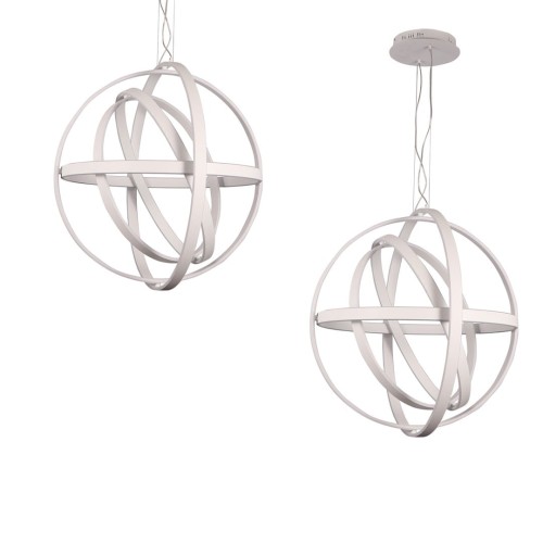 Lampa sufitowa wisząca fale Industrialna Loft COPERNICUS CHROME 260W LED ML6149 Milagro 3000K 85cm nowoczesna oprawa oświetleniowa wyginana metal żyrandol biały biała zwis Inspiracje Premium