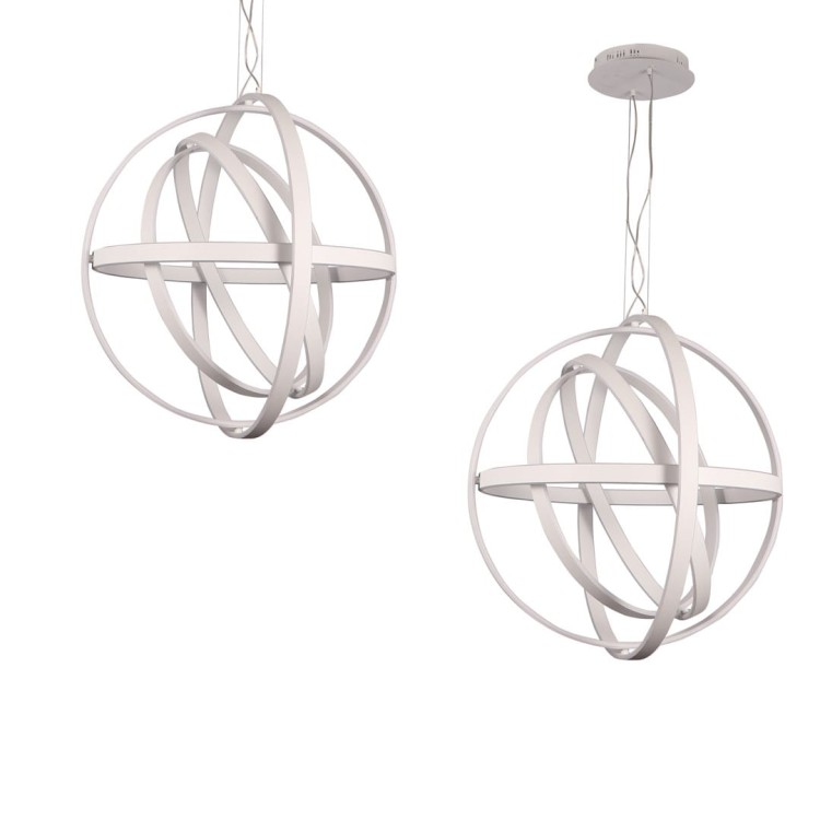 Lampa sufitowa wisząca fale Industrialna Loft COPERNICUS CHROME 260W LED ML6149 Milagro 3000K 85cm nowoczesna oprawa oświetleniowa wyginana metal żyrandol biały biała zwis Inspiracje Premium
