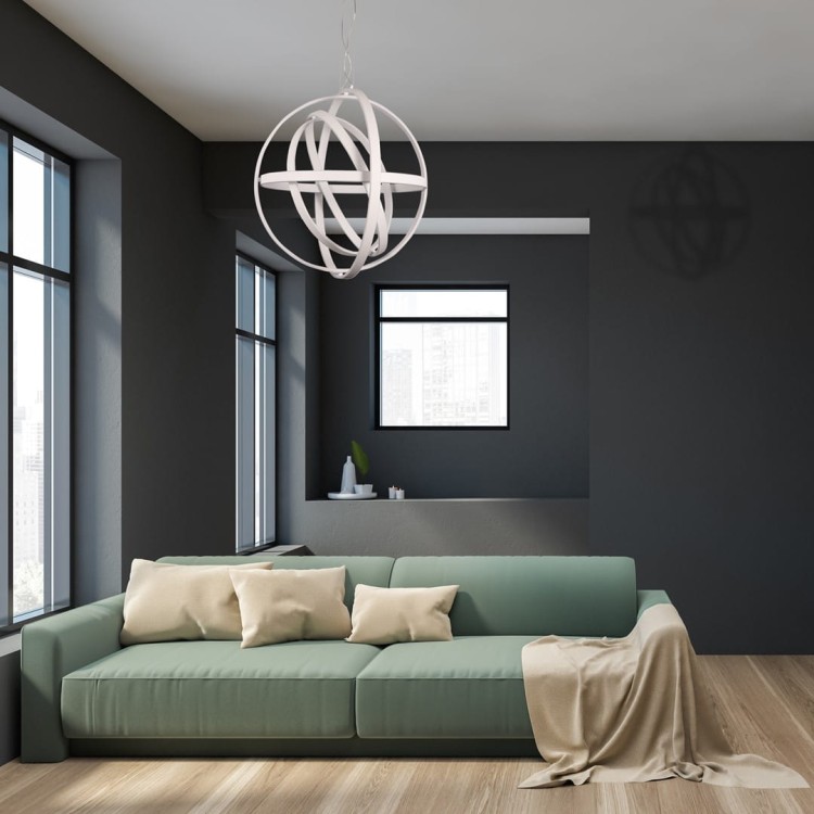 Lampa sufitowa wisząca fale Industrialna Loft COPERNICUS CHROME 260W LED ML6149 Milagro 3000K 85cm nowoczesna oprawa oświetleniowa wyginana metal żyrandol biały biała zwis Inspiracje Premium