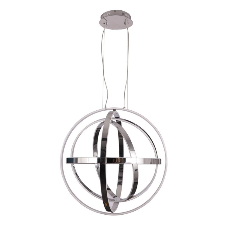 Lampa sufitowa wisząca fale Industrialna Loft COPERNICUS CHROME 180W LED ML6153 Milagro 3000K 60cm nowoczesna oprawa oświetleniowa wyginana metal żyrandol chrom zwis Inspiracje Premium