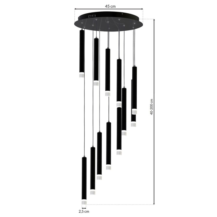 Lampa wisząca CARBON 12W LED ML6161 Milagro