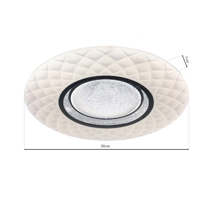 Plafoniera Plafon TOKYO 48W 500mm + Pilot ML6196 Milagro z pilotem do salonu sypialni korytarza jadalni oprawa lampa sufitowa nowoczesna oświetleniowa biało srebrny chrom barwa zmienna zimna neutralna biała dzienna ciepła Inspiracje Premium