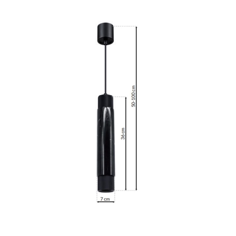 Lampa wisząca MARBLE BLACK 1xGU10 ML6339 Milagro