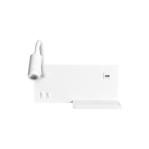 Lampa nocna z półką SHELF WHITE LED 4W+5W+2W lewa ML6343 Milagro