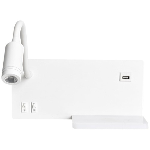 Lampa nocna z półką SHELF WHITE LED 4W+5W+2W lewa ML6343 Milagro