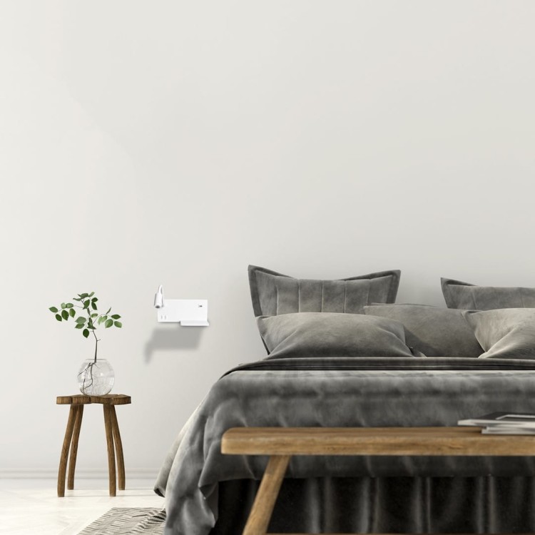 Lampa nocna z półką SHELF WHITE LED 4W+5W+2W lewa ML6343 Milagro