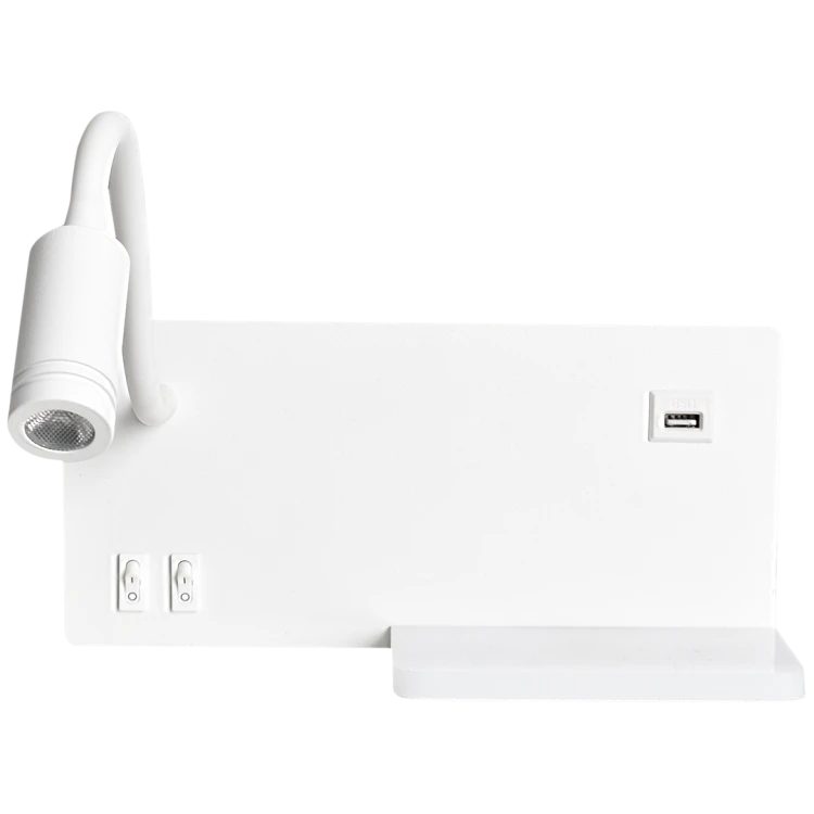 Lampa nocna z półką SHELF WHITE LED 4W+5W+2W lewa ML6343 Milagro
