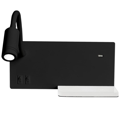Lampa nocna z półką SHELF BLACK LED 4W+5W+2W ML6344 Milagro
