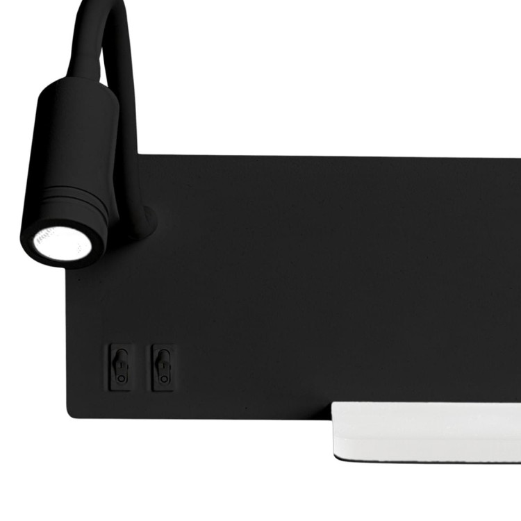 Lampa nocna z półką SHELF BLACK LED 4W+5W+2W ML6344 Milagro