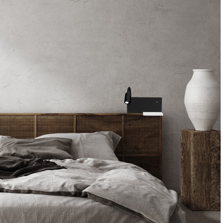 Lampa nocna z półką SHELF BLACK LED 4W+5W+2W ML6344 Milagro