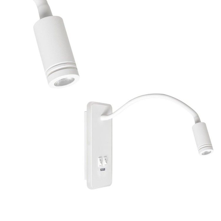Lampka nocna BASE 8W+2W WHITE ML6349 Milagro