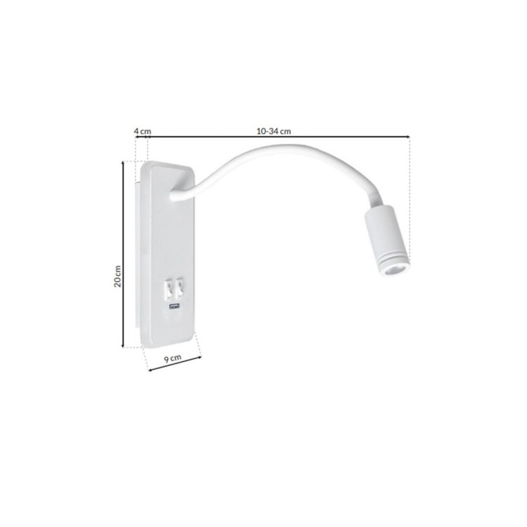 Lampka nocna BASE 8W+2W WHITE ML6349 Milagro