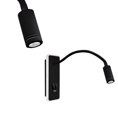 Lampka nocna BASE 8W+2W BLACK ML63500 Milagro