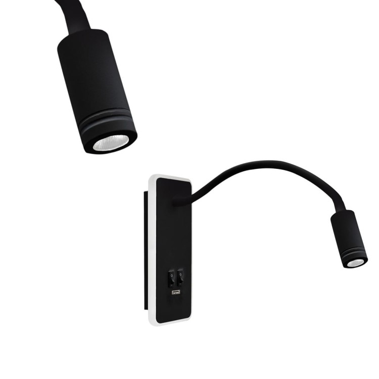 Lampka nocna BASE 8W+2W BLACK ML63500 Milagro