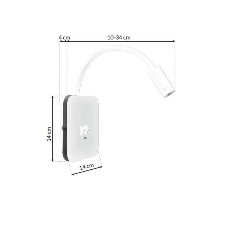 Lampka nocna BASE 8W+2W WHITE ML6351 Milagro