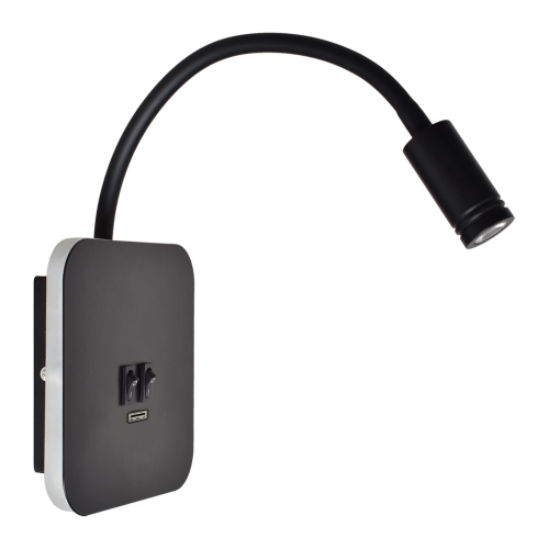 Lampka nocna BASE 8W+2W BLACK ML6352 Milagro