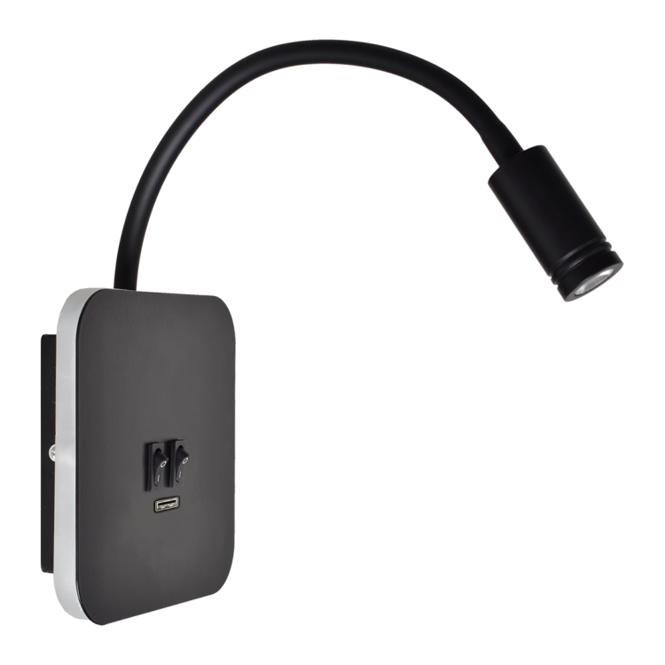Lampka nocna BASE 8W+2W BLACK ML6352 Milagro