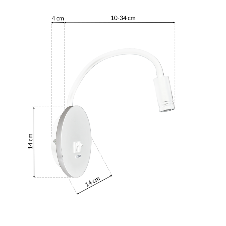 Lampka nocna BASE 8W+2W WHITE ML6353 Milagro