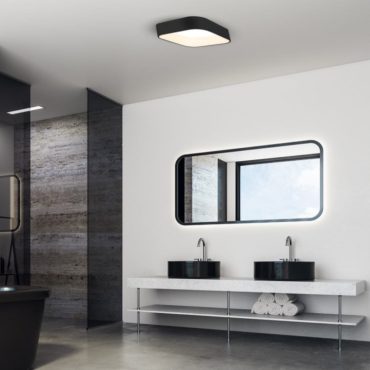 Plafoniera Plafon ASTRO BLACK 24W LED ML6356 Milagro do sypialni korytarza jadalni oprawa lampa sufitowa nowoczesna oświetleniowa czarna czarny barwa neutralna biała dzienna Inspiracje Premium