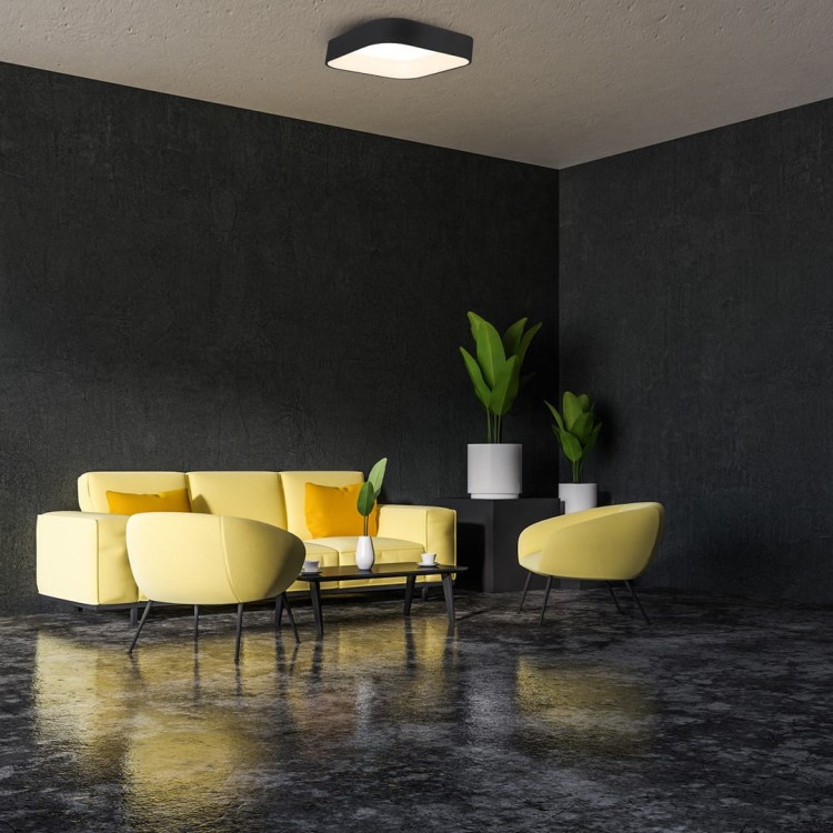 Plafoniera Plafon ASTRO BLACK 24W LED ML6356 Milagro do sypialni korytarza jadalni oprawa lampa sufitowa nowoczesna oświetleniowa czarna czarny barwa neutralna biała dzienna Inspiracje Premium