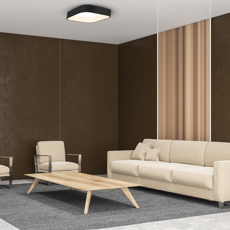 Plafoniera Plafon ASTRO BLACK 24W LED ML6356 Milagro do sypialni korytarza jadalni oprawa lampa sufitowa nowoczesna oświetleniowa czarna czarny barwa neutralna biała dzienna Inspiracje Premium