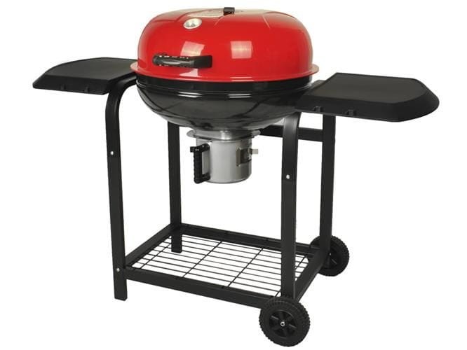 Grill ogrodowy okrągły z pokrywą i termometrem 00003247 Kaminer czerwony