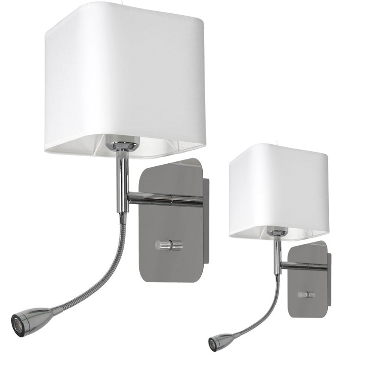 Kinkiet NAPOLI WHITE/CHROME 1xE27 + 1W LED ML63600 Milagro