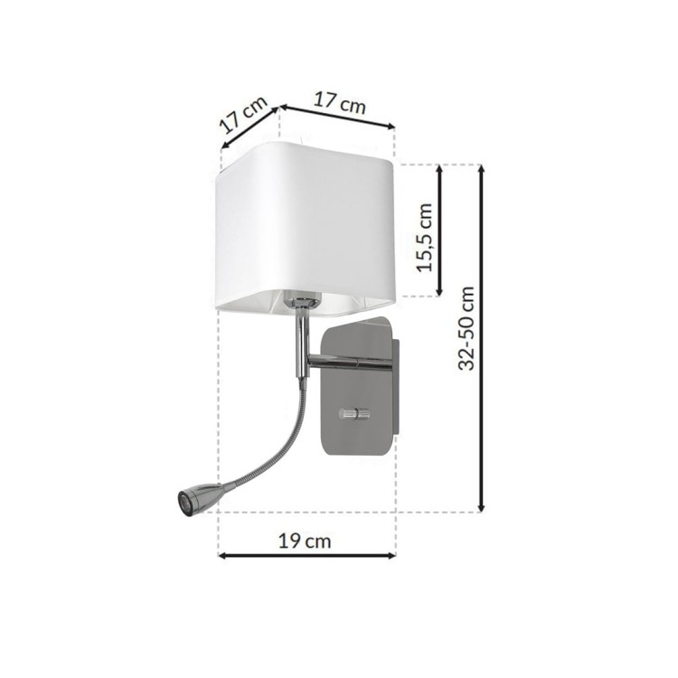 Kinkiet NAPOLI WHITE/CHROME 1xE27 + 1W LED ML63600 Milagro