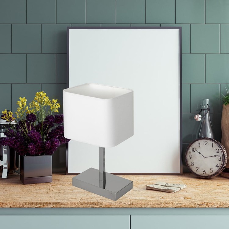 Lampka stołowa NAPOLI WHITE/CHROME 1xE27 ML6363 Milagro
