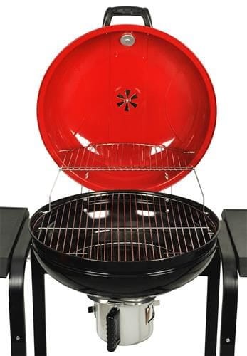 Grill ogrodowy okrągły z pokrywą i termometrem 00003247 Kaminer czerwony
