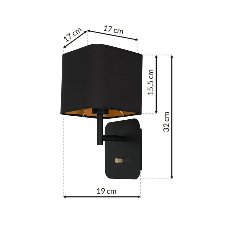 Kinkiet NAPOLI BLACK/GOLD 1xE27 ML6365 Milagro