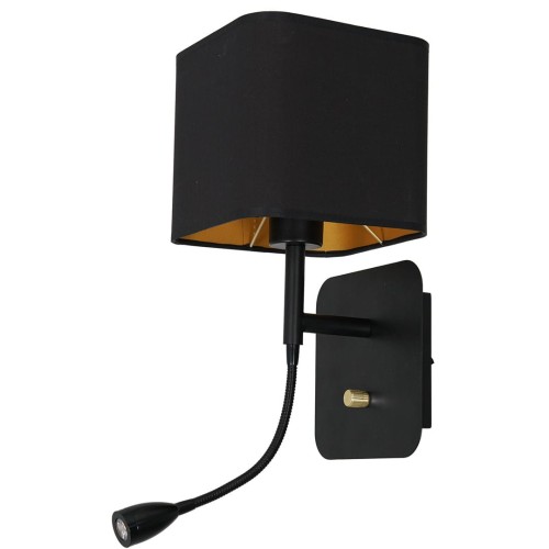Kinkiet NAPOLI BLACK/GOLD 1xE27 + 1W LED ML6366 Milagro