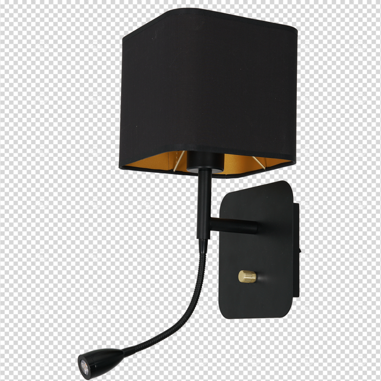 Kinkiet NAPOLI BLACK/GOLD 1xE27 + 1W LED ML6366 Milagro