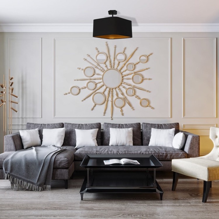 Lampa podsufitowa NAPOLI BLACK/GOLD 1xE27 ML6367 Milagro
