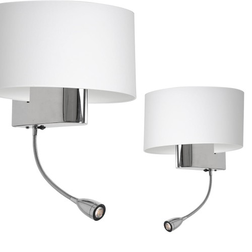 Kinkiet CASINO WHITE/CHROME 1xE27 + 1W LED ML6372 Milagro